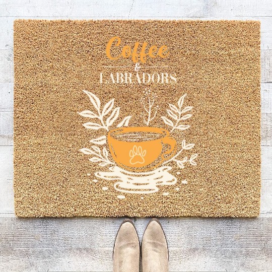 Labrador Retriever Coffee And Labradors Coir Doormats