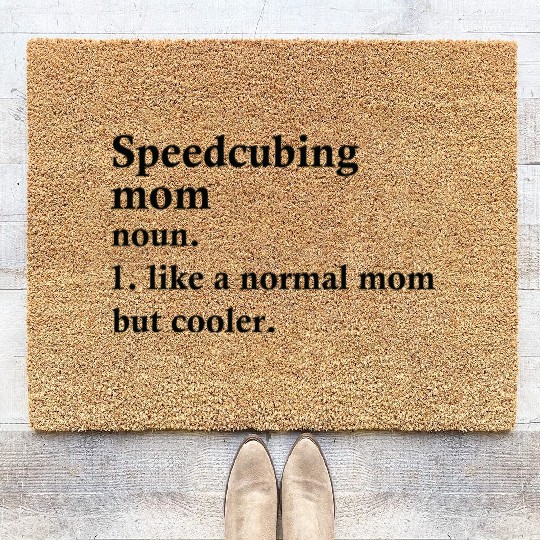 Speedcubing Mom Funny Cuber Definition Coir Doormats