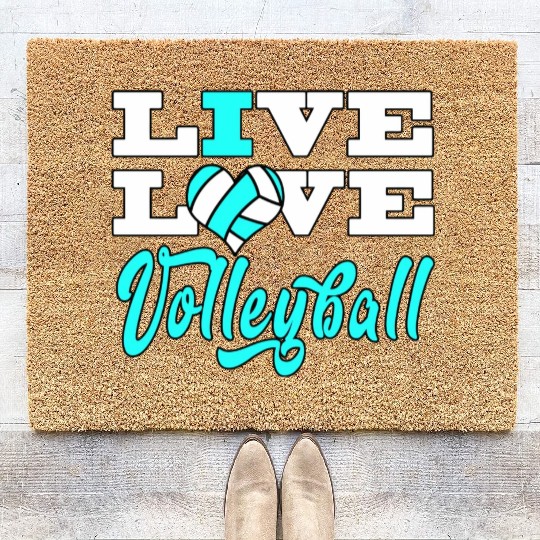 Volleyball Live Love Light Blue For Girlsns Coir Doormats