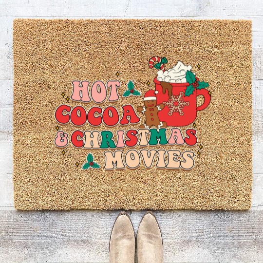 hot cocoa christmas movies Coir Doormats