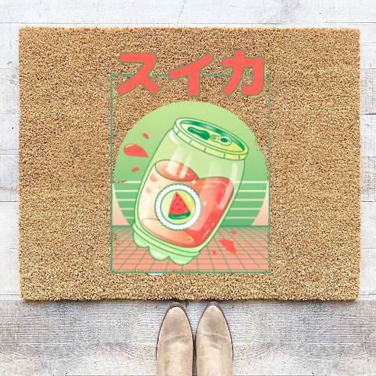 90s Japanese Watermelon Soda Vaporwave Coir Doormats