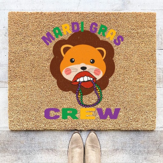 Mardi Gras Crew Lips Lion Coir Doormats