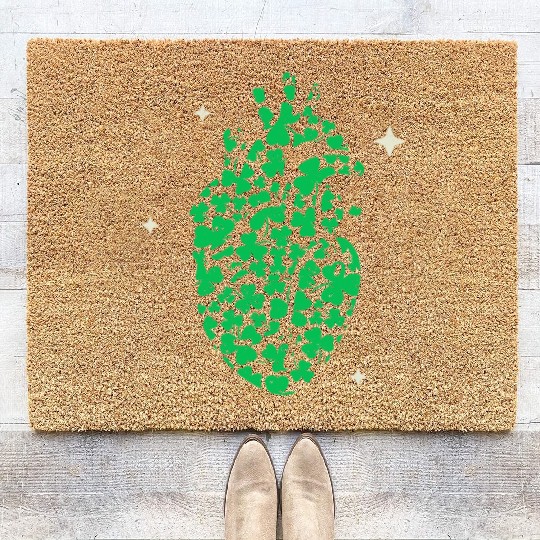 Shamrock Heart Cardiac Nurse St Patricks Day Coir Doormats