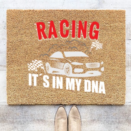 Race Car Dirt Track Racing Funny Racer Race Car Coir Doormats