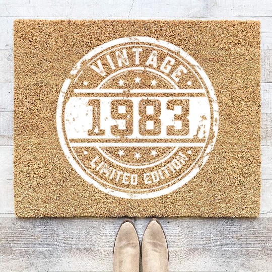 40 Years Vintage 1983 Retro 40th Birthday Coir Doormats