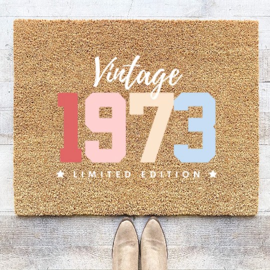 50 Years Vintage 1973 Retro 50th Birthday Coir Doormats