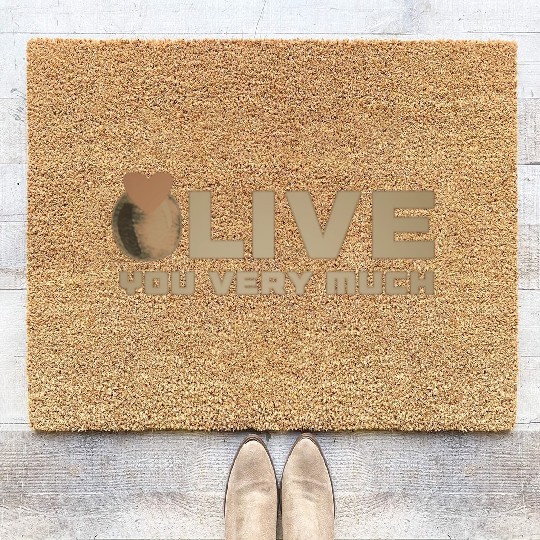 Olive i love you very much funny gifts Coir Doormats