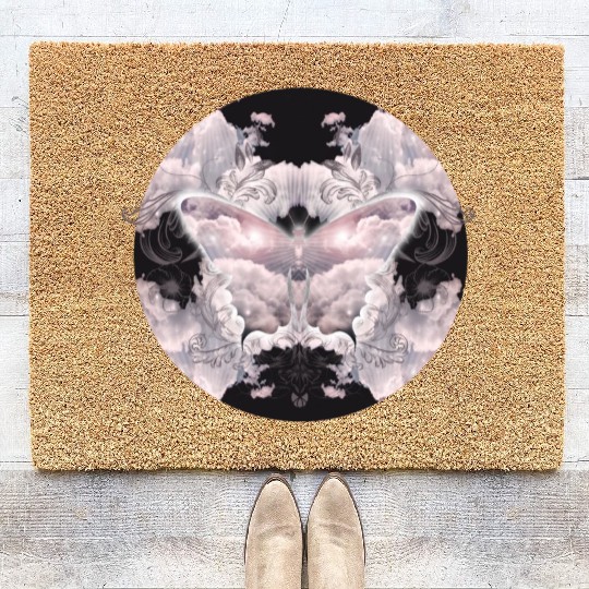 A heavenly butterfly made of delicate clouds Coir Doormats
