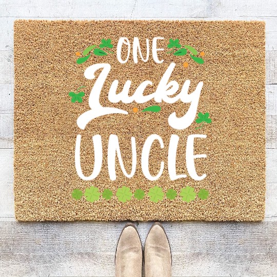 One Lucky Uncle Irish Shenanigan St. Patricks Day Coir Doormats