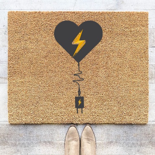 Charging My Heart Good Coir Doormats show your feeling