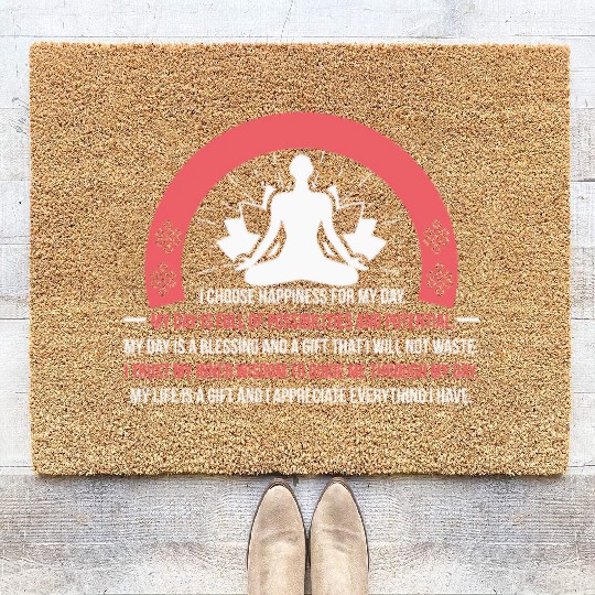 Positive Affirmation Daily Motivation Buddha Mantr Coir Doormats