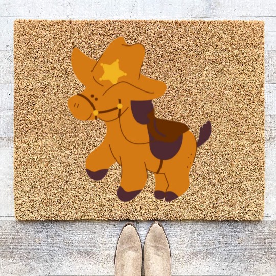 cowboy horse Coir Doormats