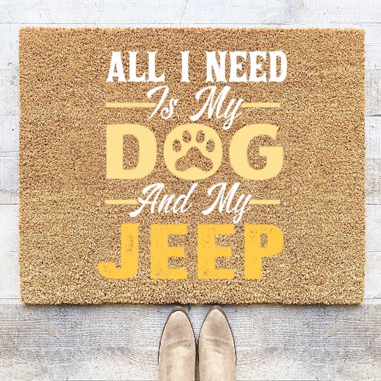 Dog Jeep Lover- For Men- For Women Coir Doormats