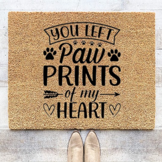 You left paw prints of my heart. Coir Doormats