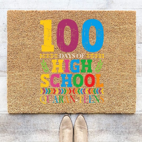 100 Days Of High School Quaran-teens Masked Coir Doormats