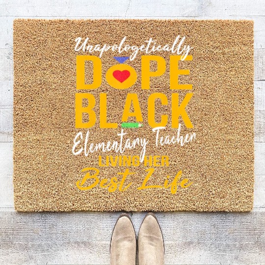 elementary teacher Afro Pride Coir Doormats