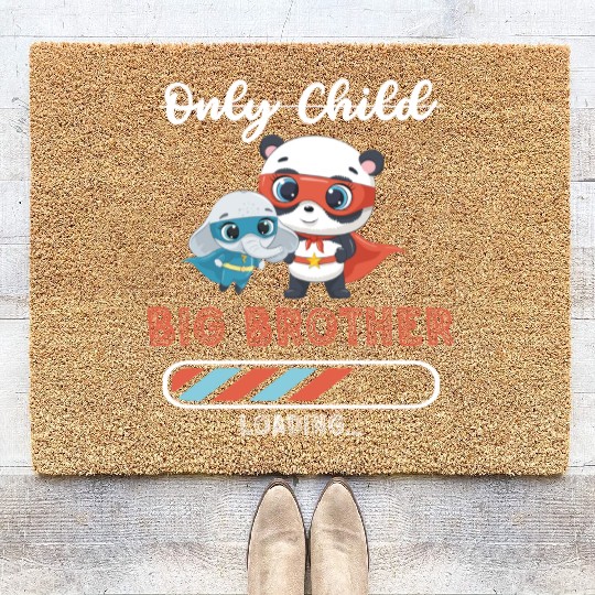 Big brother super hero panda elephant Coir Doormats
