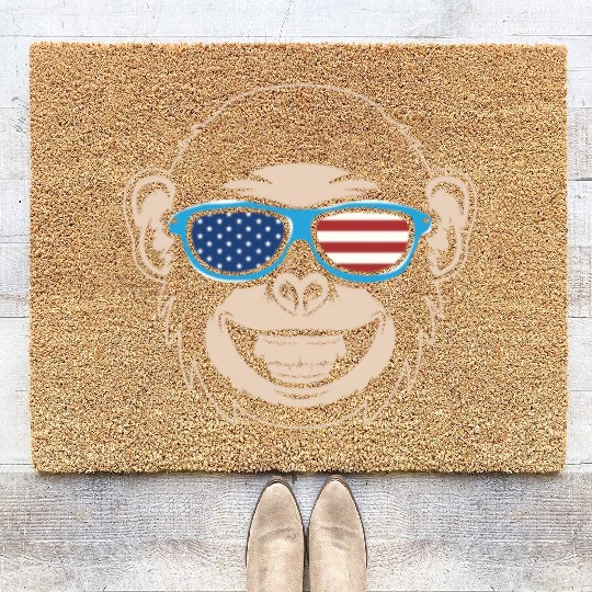 Chimpanzee Monkey Orangutan Monkey Head Coir Doormats