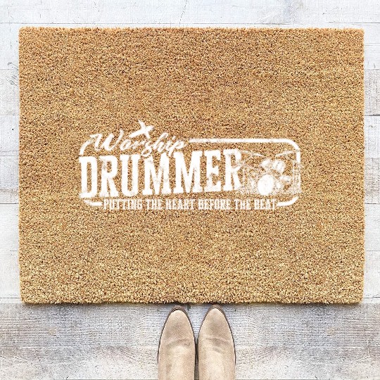 drumsticks Drum Music Christian Drummer church Coir Doormats