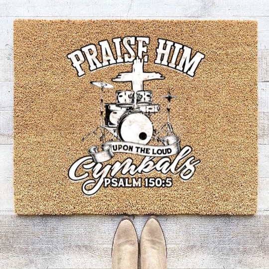 drumsticks Drum Music Christian Drummer church Coir Doormats