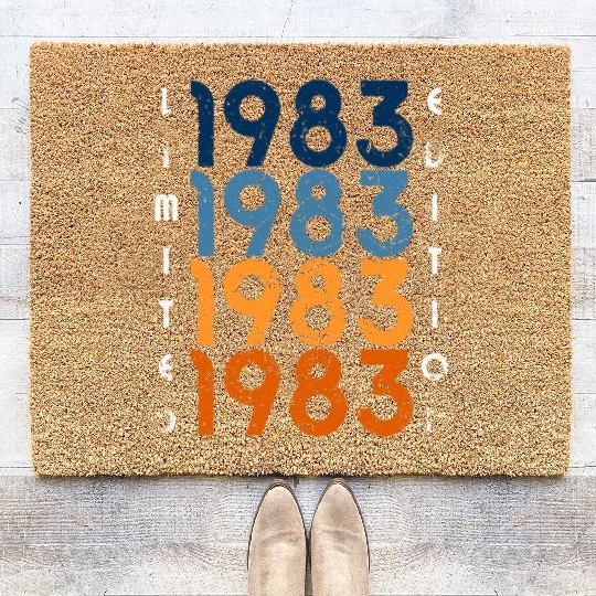 40 Years Vintage 1983 Retro 40th Birthday Coir Doormats