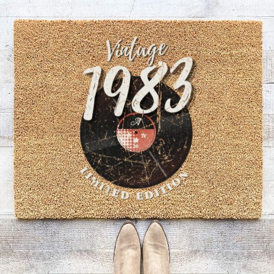 40 Years Vintage 1983 Retro 40th Birthday Coir Doormats