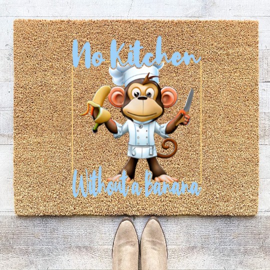 Banana Vibes kitchen monkey Coir Doormats