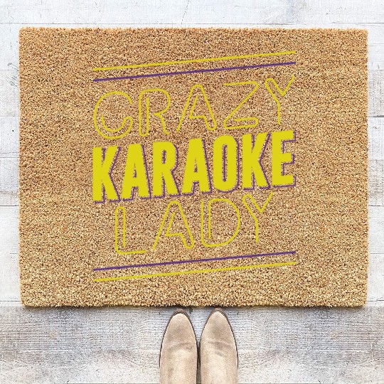 Karaoke Singer Crazy Karaoke Lady Coir Doormats