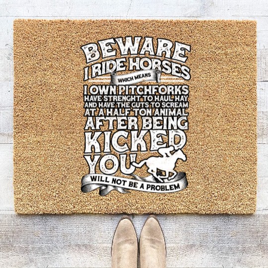 Horse Racing Equestrian Horseback Horse Racer Coir Doormats