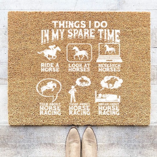 Horse Racing Equestrian Horseback Horse Racer Coir Doormats
