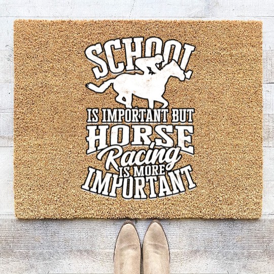 Horse Racing Equestrian Horseback Horse Racer Coir Doormats