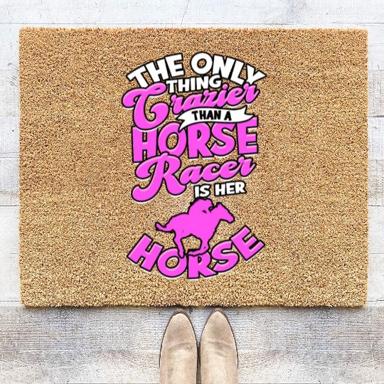 Horse Racing Equestrian Horseback Horse Racer Coir Doormats