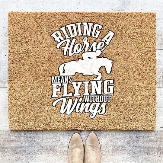 Horse Racing Equestrian Horseback Horse Racer Coir Doormats