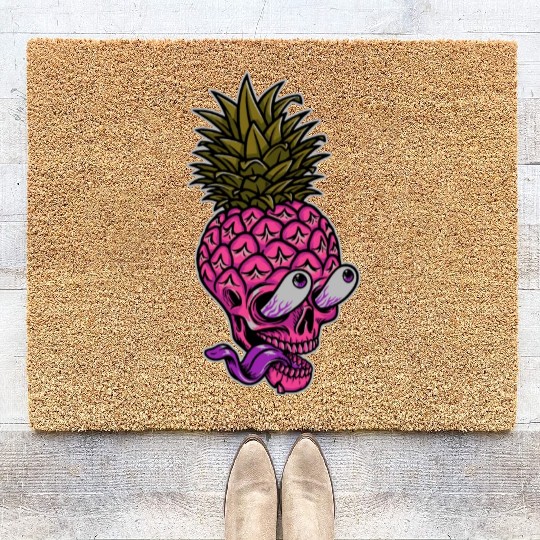 Skeleton pineapple psychedelic Coir Doormats