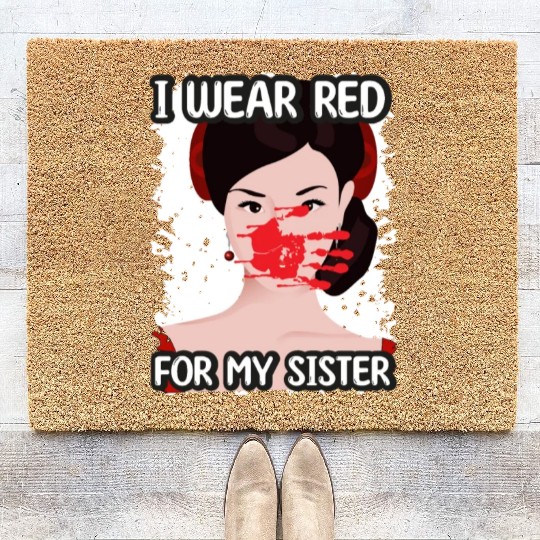 I Wear Red For My Sisters Native American Coir Doormats