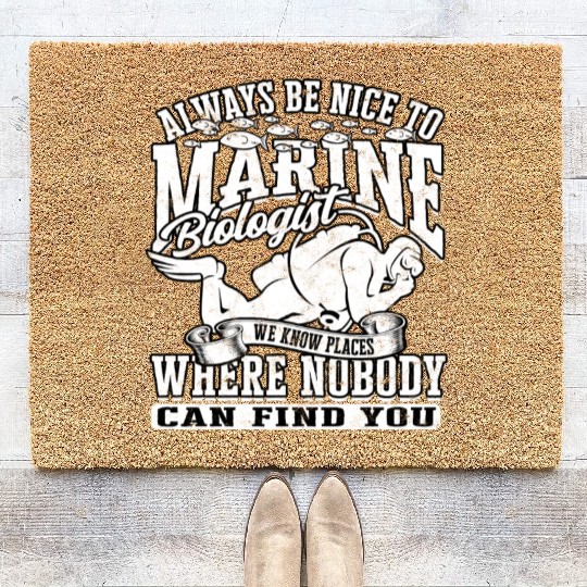 Marine Biologist Mammal Sea Animals Ocean Biology Coir Doormats