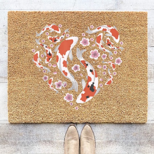Koi fish Nishikigoi Japanese Koi Asian Women Coir Doormats