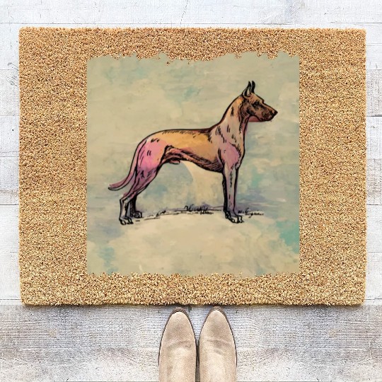 vintage Great Dane dog Coir Doormats