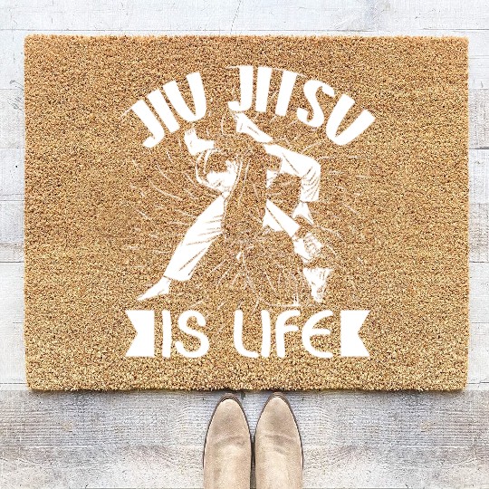 Jiu jitsu is life jujutsu martial arts mma combat Coir Doormats