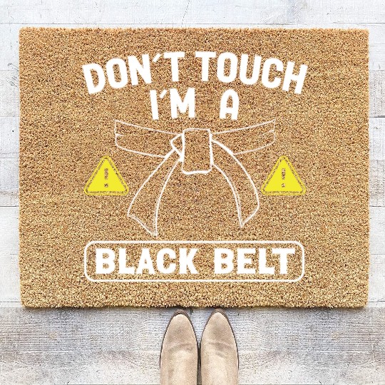Jiu jitsu dont touch im a black belt jujutsu mma Coir Doormats
