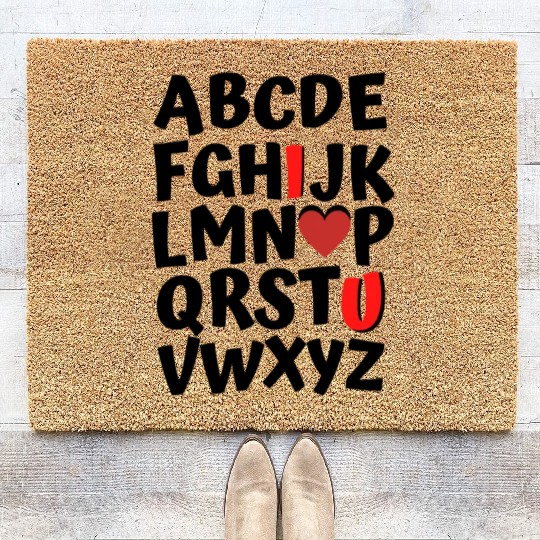 Valentines Day Alphabet ABC Toddler Kids Coir Doormats
