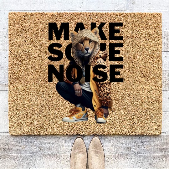 Coir Doormats Make Some Noise Music Urban Animal Cheetah