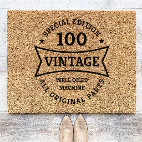 100 Year Old Born 1923 Vintage 100th Birthday Gift Coir Doormats