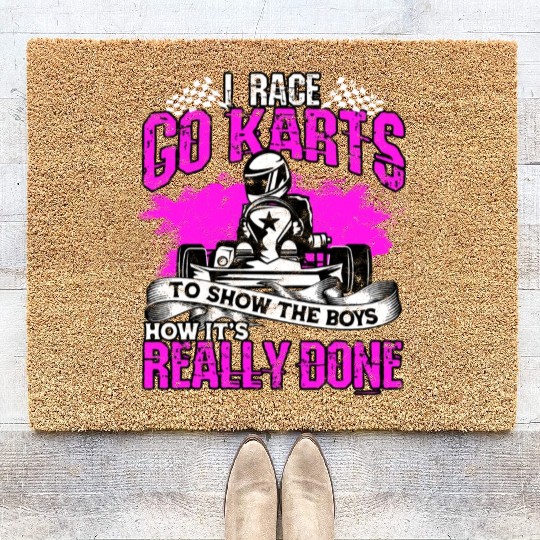 Go Kart Racer Pit Crew Car Racing Karting Coir Doormats