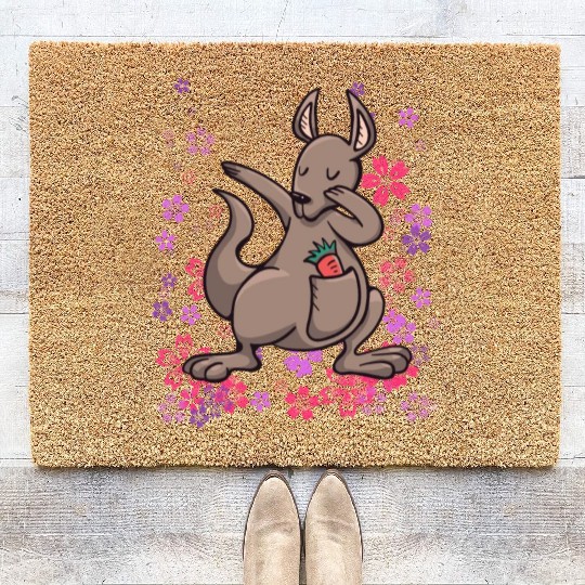 Kangaroo Australia bonded animal girls Coir Doormats