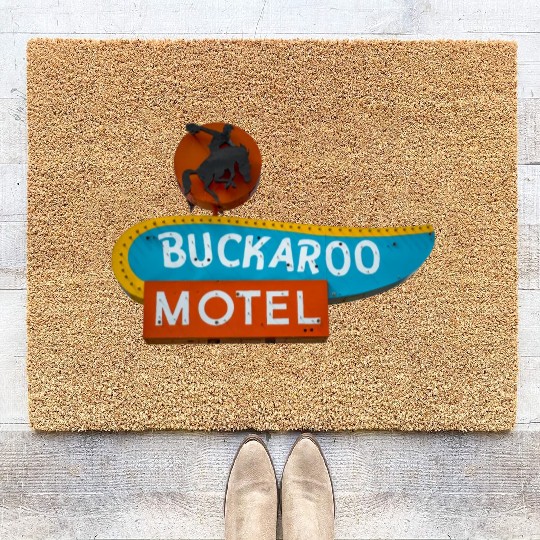 Buckaroo Motel Sign Route 66 Tucumcari New Mexico Coir Doormats