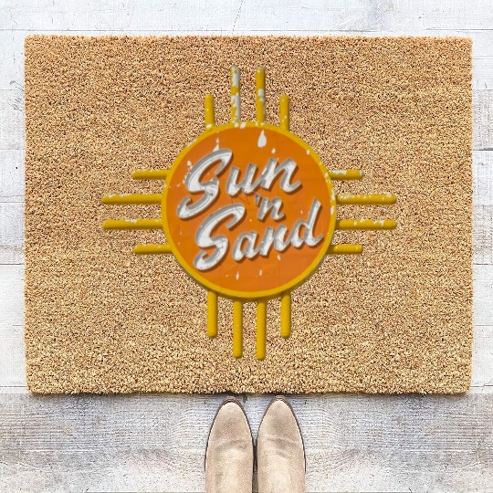 Sun N Sand Motel Sign Route 66 Santa Rosa NM Coir Doormats