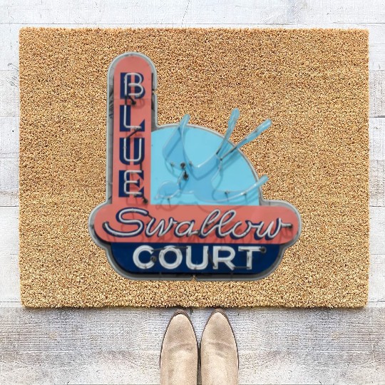 Blue Swallow Court Route 66 Tucumcari Coir Doormats