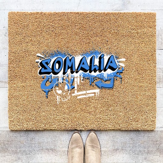 Somalia graffiti flag design Coir Doormats