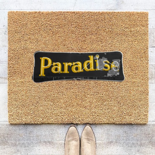 Paradise Motel Route 66 Neon Tucumcari New Mexico Coir Doormats